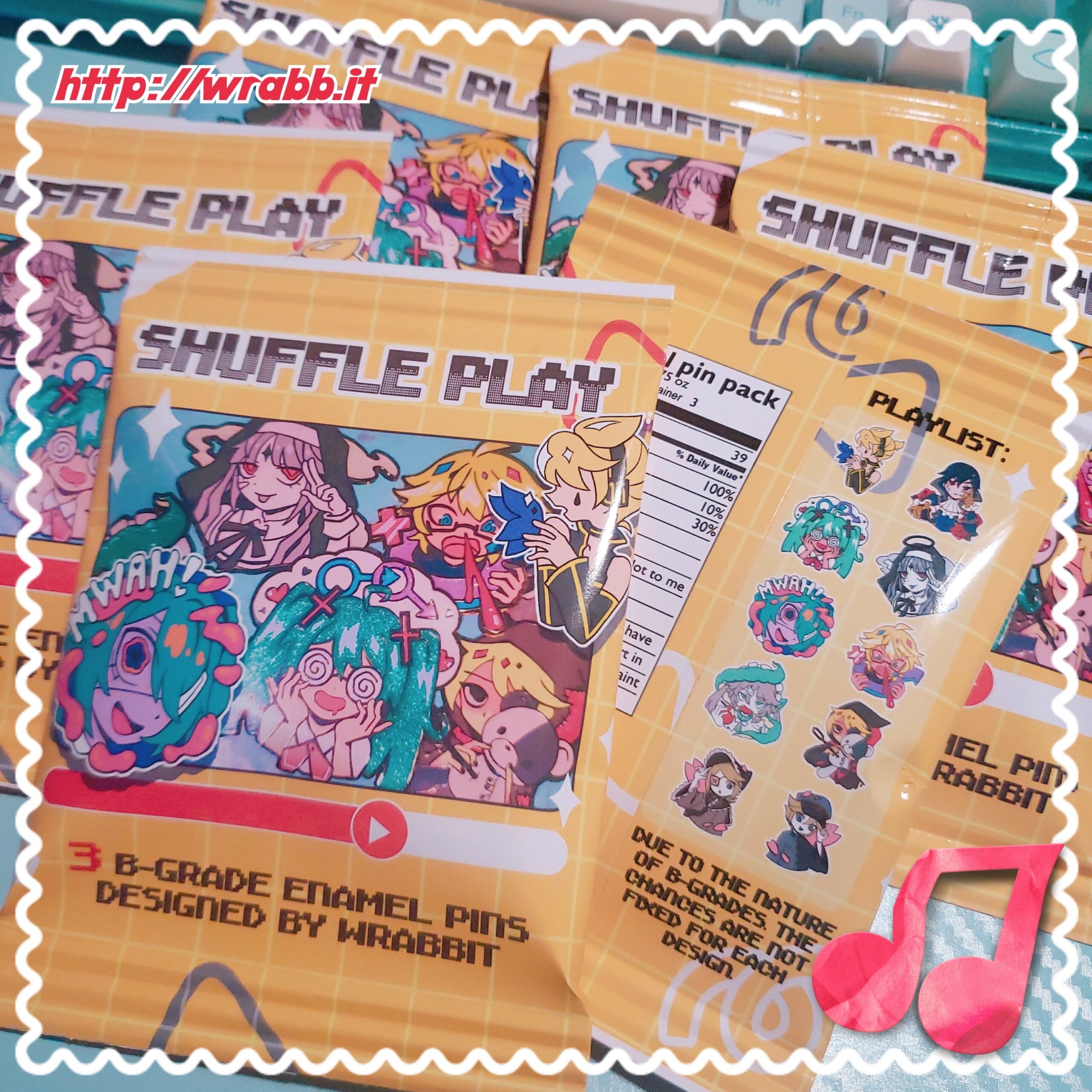 Shuffle Play Vocaloid Enamel Pin B-grade Pack